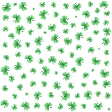 Simple seamless pattern with clovers leafs. St Patrick's Day symbol, Irish .. Stock Illustration