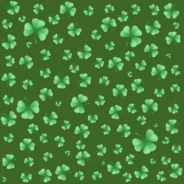 Simple seamless pattern with clovers leafs. St Patrick's Day symbol, Irish .. Illustrazione stock