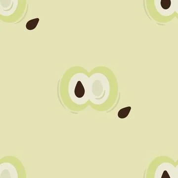 Simple seamless pattern with cut apple Stock Illustration
