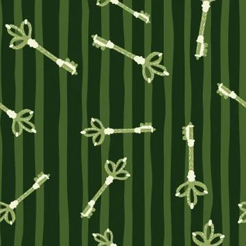 Simple seamless pattern with doodle keys stylized ornament. White and green c Illustrazione stock