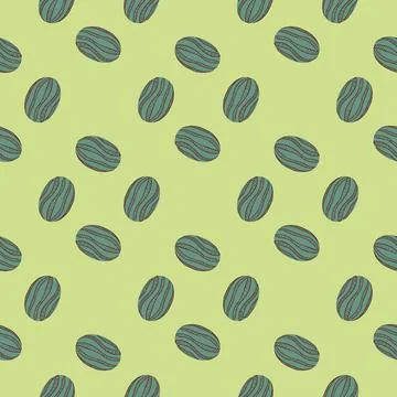 Simple seamless pattern in geometric style with blue watermelon small silhoue Illustrazione stock
