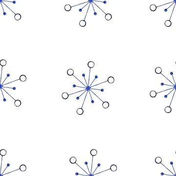 Simple Seamless Pattern with Hand Drawn Snowflakes. Stock Illustration