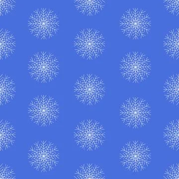 Simple Seamless Pattern with Hand Drawn Snowflakes. Stock Illustration