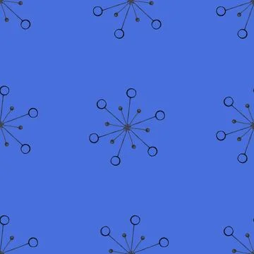 Simple Seamless Pattern with Hand Drawn Snowflakes. Illustrazione stock