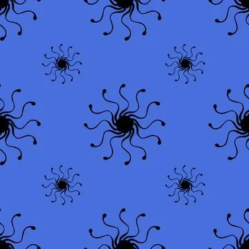 Simple Seamless Pattern with Hand Drawn Snowflakes. Stock Illustration