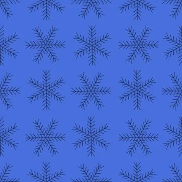 Simple Seamless Pattern with Hand Drawn Snowflakes. 写真素材