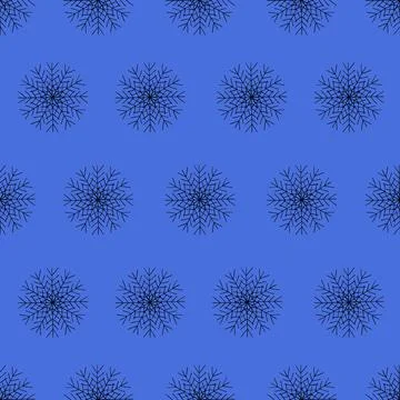 Simple Seamless Pattern with Hand Drawn Snowflakes. Stock Photos