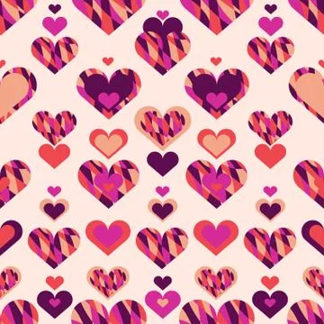 Simple seamless pattern with heart symbol. Eps 10 Stock Illustration