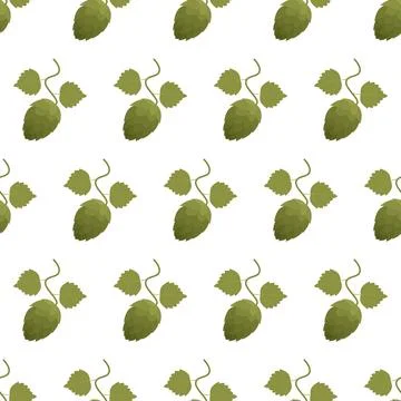 Simple, seamless pattern of hop cones. Vector illustration. Stock Illustration