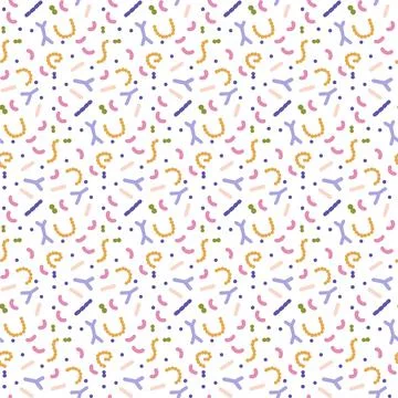 Simple Seamless pattern with human microbiome flora. Bifidobacterium Illustrazione stock