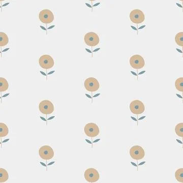 Simple seamless pattern, on a light background. Floral modern design, for fab Stock Illustration