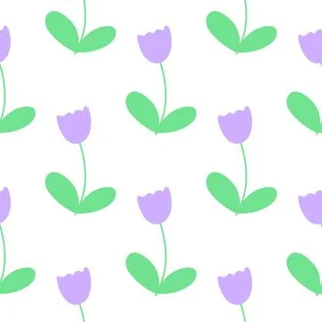 Simple seamless pattern with lovender tulips vector illustration イラスト素材