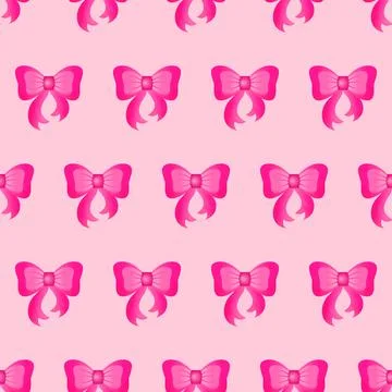 Simple, seamless pattern of pink bows. Barbicore style. Vector illustration. Stock Illustration