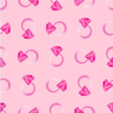 Simple, seamless pattern of pink rings. Barbicore style. Vector illustration. Stock Illustration