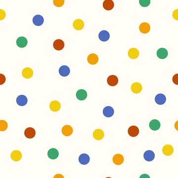 Simple seamless pattern with simple colorful red, blue, yellow, green, orange Stock Illustration