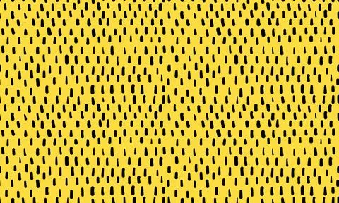 Simple seamless pattern with small dashes. Hand drawn noise texture on yellow Stock Illustration