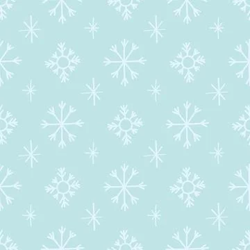 Simple seamless pattern with snowflakes. Christmas hand drawn Vector for Illustrazione stock