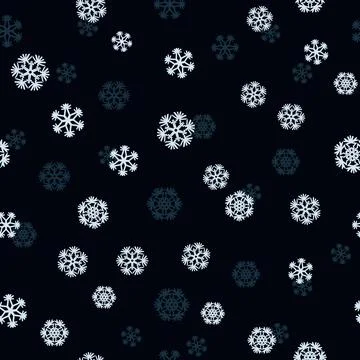 Simple seamless pattern with snowflakes on a dark background Stock Illustration