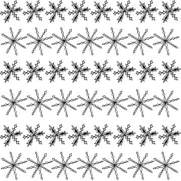 Simple Seamless pattern with snowflakes in line. New year Xtmas background te Stockillustratie
