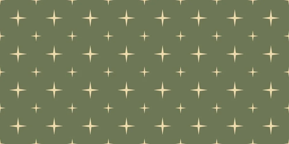 Simple seamless pattern of sparkles on soft green background Illustrazione stock