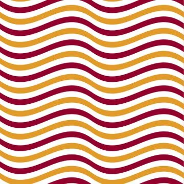 Simple seamless pattern with wave red and yellow gold stripes. naive geometry イラスト素材