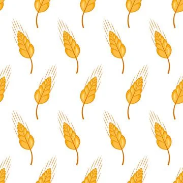Simple, seamless pattern of wheat ears. Vector illustration. Stock Illustration