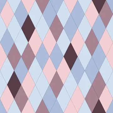 Simple seamless patterns with geometric rombs in pastel colors. Rhombus with  Stock Illustration