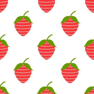 Simple seamless strawberry background Stock Illustration