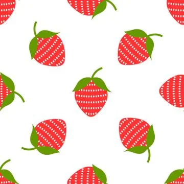 Simple seamless strawberry background Stock Illustration