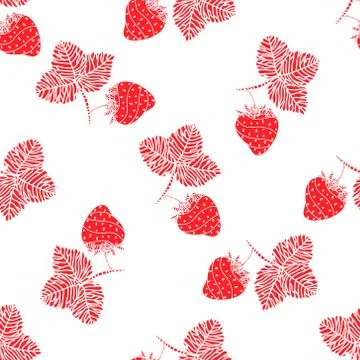 Simple seamless strawberry background. Stock Illustration