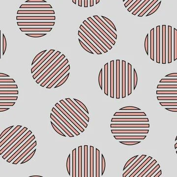 Simple seamless striped circles pattern - repeatable modern design. Creative Illustrazione stock