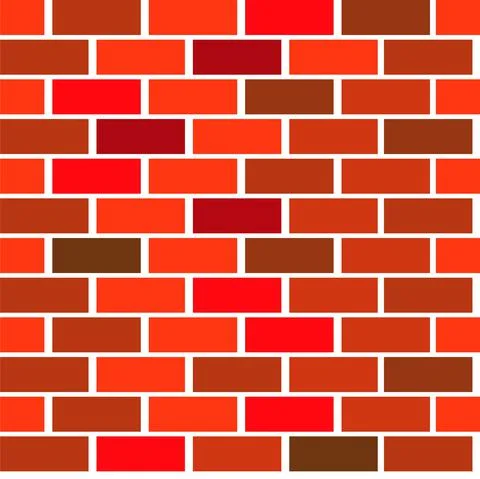 Simple Seamless Vector Background, Red Brick Wall 库存插图