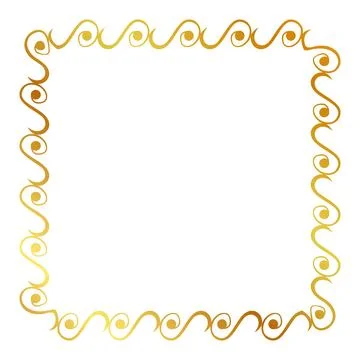 Simple seamless vector gold golden square hand draw sketch floral border イラスト素材