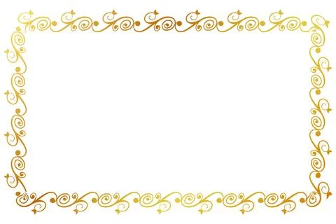Simple seamless vector gold golden rectangle hand draw sketch floral border Stock Illustration