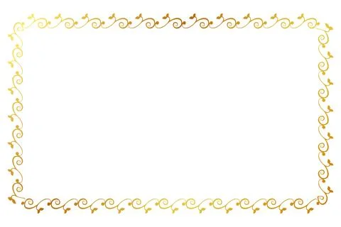 Simple seamless vector gold golden rectangle hand draw sketch floral border Stock Illustration
