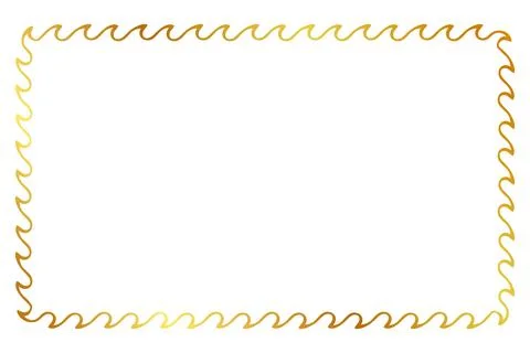 Simple seamless vector gold golden rectangle hand draw sketch floral border Stock Illustration