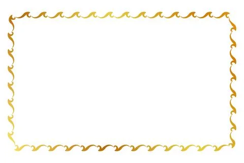 Simple seamless vector gold golden rectangle hand draw sketch floral border Illustrazione stock