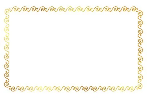 Simple seamless vector gold golden oval hand draw sketch floral border Stock Illustration