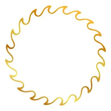 Simple seamless vector gold golden circle hand draw sketch floral border Illustrazione stock