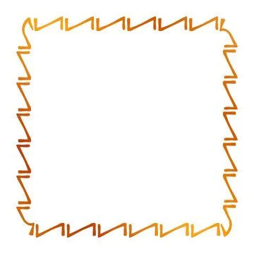 Simple seamless vector gold golden square hand draw sketch floral border イラスト素材