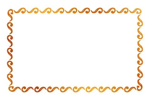 Simple seamless vector gold golden rectangle hand draw sketch floral border Illustrazione stock