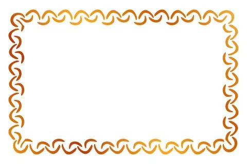 Simple seamless vector gold golden rectangle hand draw sketch floral border Illustrazione stock
