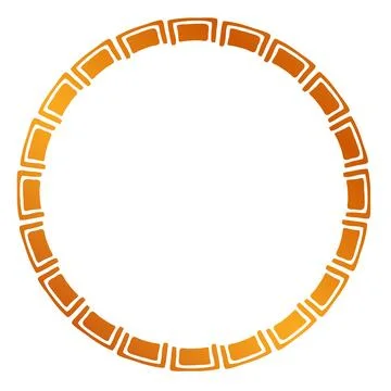 Simple seamless vector gold golden circle hand draw sketch floral border Stock Illustration