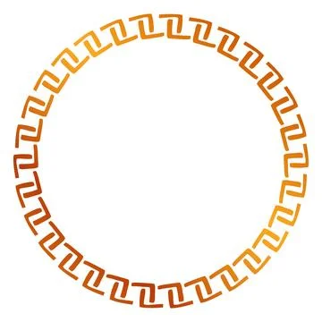 Simple seamless vector gold golden circle hand draw sketch floral border Stock Illustration