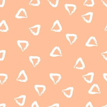 Simple Seamless Vector Pattern with Hand Drawn Irregular Triangles on Peach.. Illustrazione stock