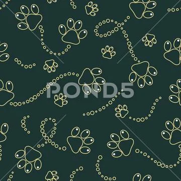 Simple seamless vector pattern with paw prints Иллюстрация