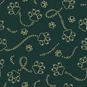 Simple seamless vector pattern with paw prints Stock Illustration