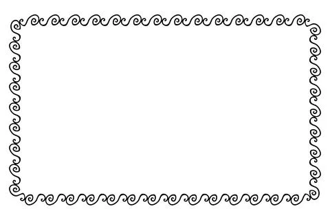 Simple seamless vector rectangle hand draw sketch floral border Stock Illustration