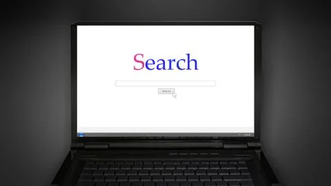 Simple search notebook screen Illustrazione stock