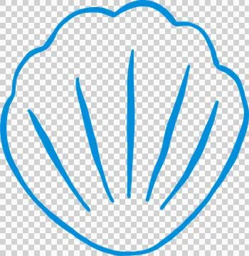 Simple Seashell Outline Playful Hand Draw Illustrazione stock